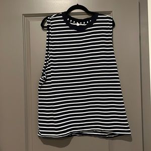 Lululemon All Yours Boyfriend tank, Size 14 (Yachtie Stripe True Navy White)